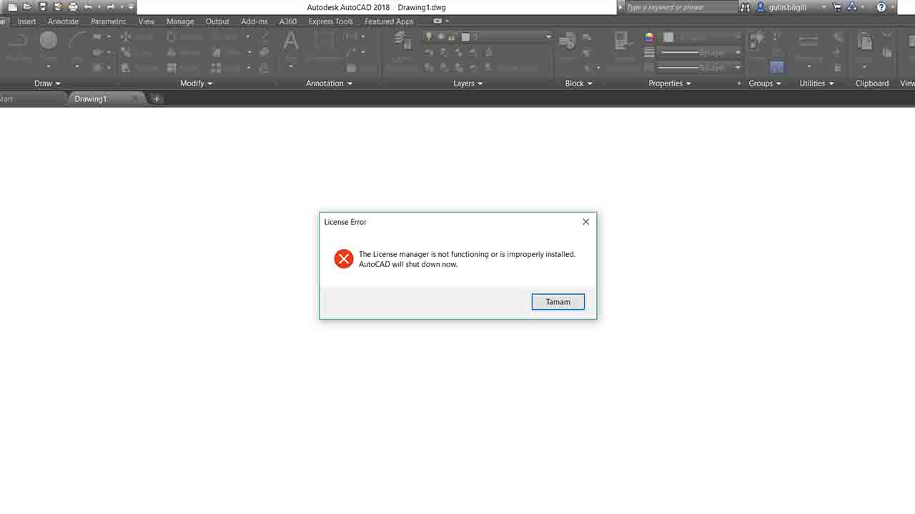 Autocad 2018 Lisans Hatası