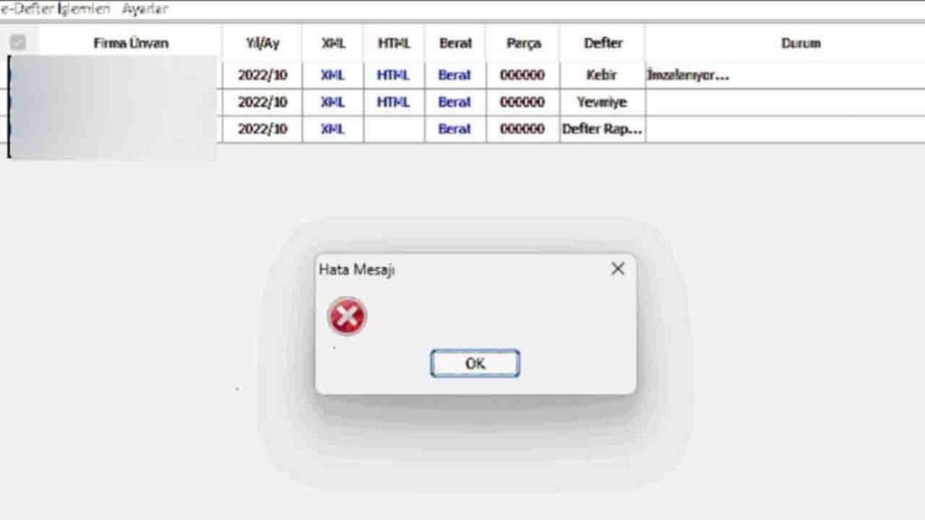 E-Defter Hatası Nedir
