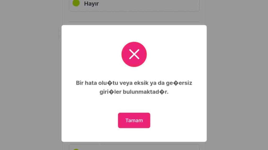 TEV Burs Başvurusu Hata Veriyor